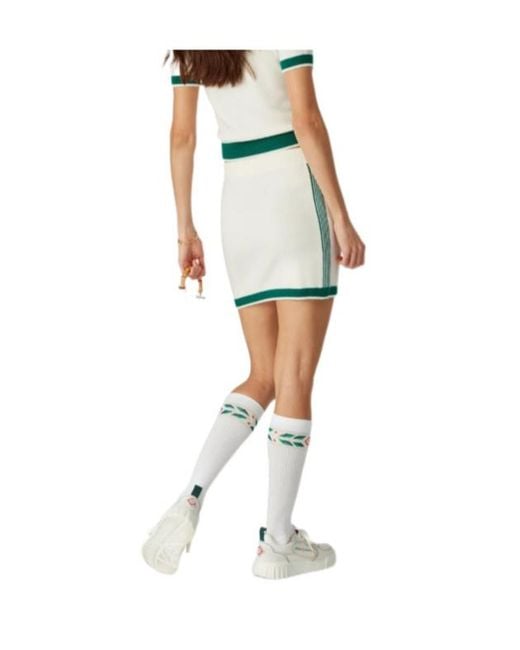 Casablanca White Knit Tennis Mini Skirt