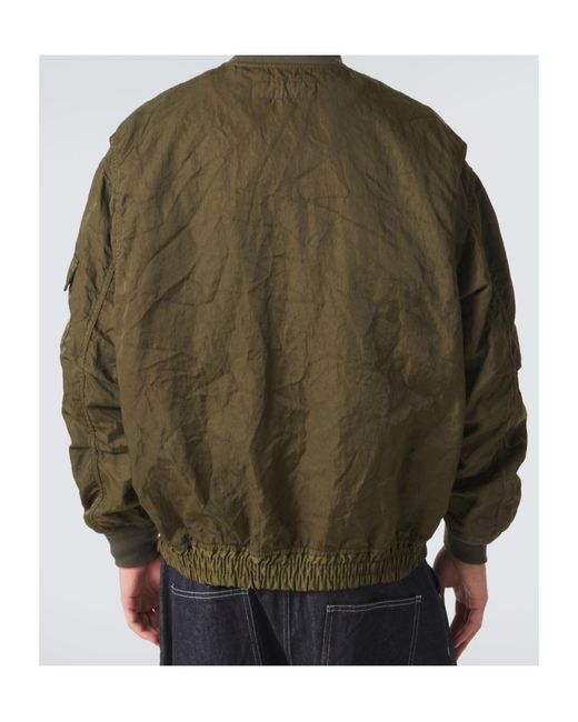 Comme des Garçons Green Zip-Up Bomber Jacket for men