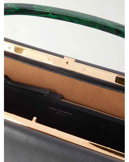 Dries Van Noten Black Leather Shoulder Bag