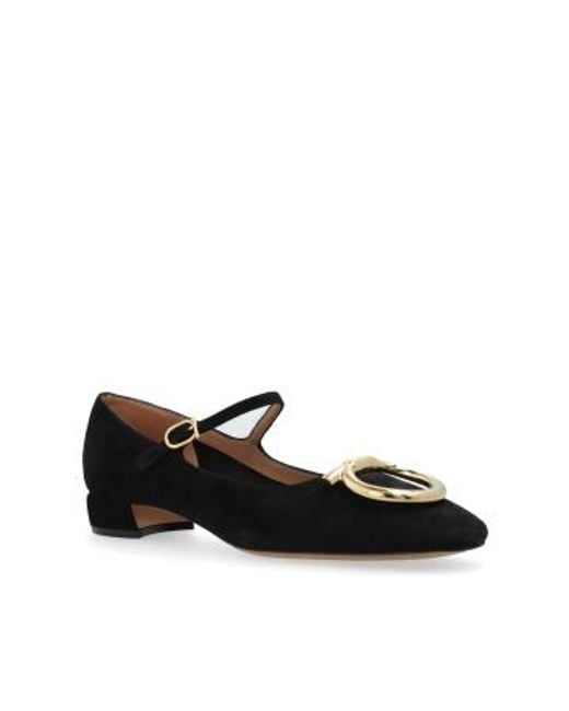 Ferragamo Black Gancini Leather Pumps
