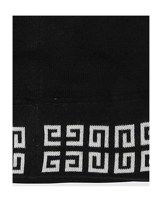 Givenchy Black Logo-Print Knitted Beanie for men