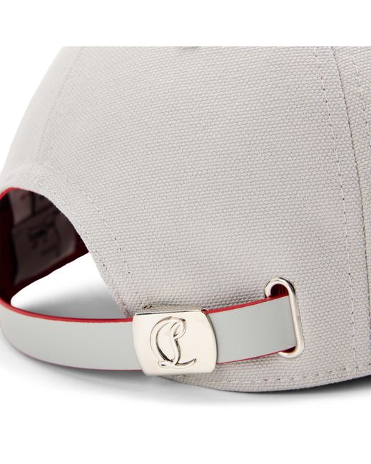 Christian Louboutin White Solid Color Baseball Cap for men