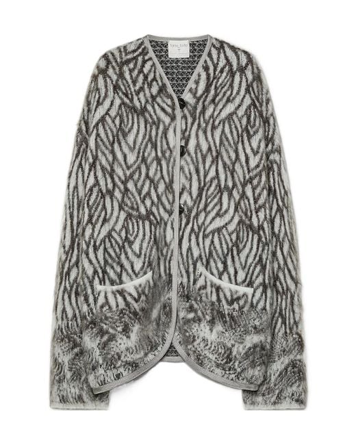 Forte_forte Gray Plumes De Heron Short Jacquard Coat