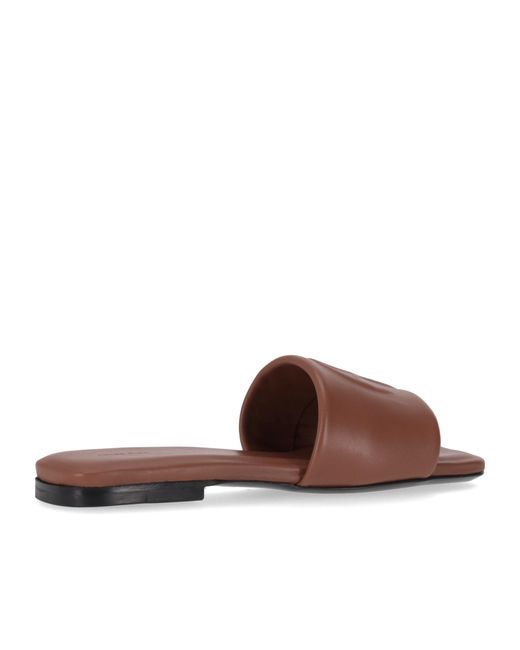 Anine Bing Brown Square Toe Flat Sandals