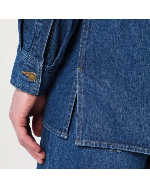 Auralee Blue Selvedge Shirt for men