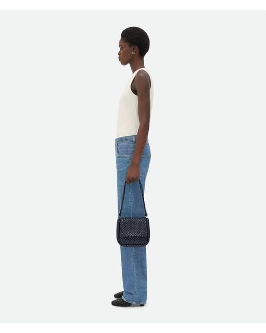 Bottega Veneta Blue Small Cobble Shoulder Bag