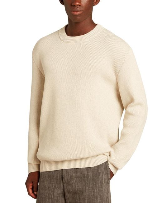 Golden Goose Deluxe Brand Natural Logo-Embroidered Ribbed Jumper for men