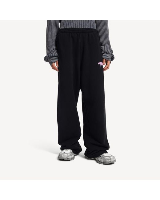 Balenciaga Black Elastic Waist Wide-Leg Sweatpants for men