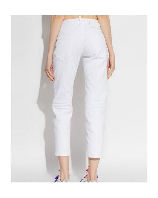 DSquared² White Jenna Straight-Leg Jeans