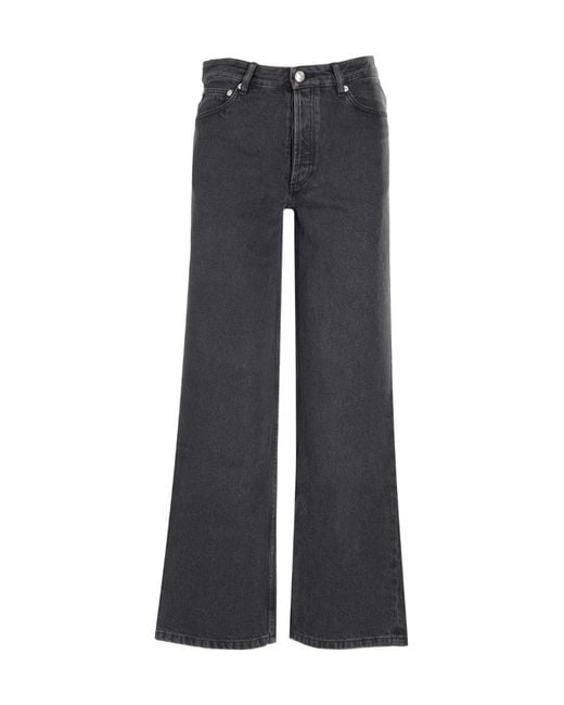 A.P.C. Gray Wide-Leg Cropped Jeans