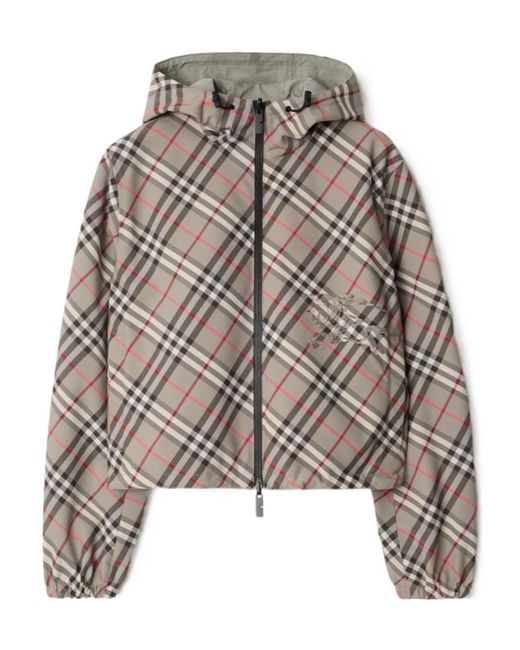 Burberry Gray Technical Reversible Hooded Jacket