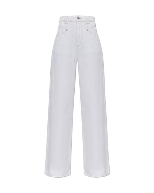 Isabel Marant White Belt Loop Denim Trousers