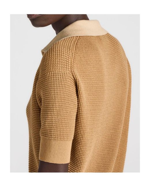 J.W. Anderson Natural Short-Sleeved Knitted Polo Shirt