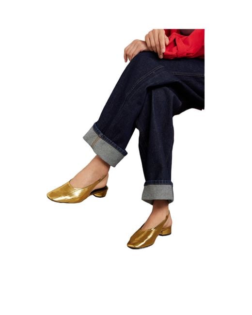 Aeyde Metallic Stretchy Low-Heel Shoes