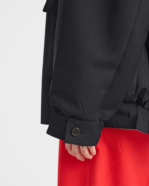 Prada Blue Kid Mohair And Poplin Jacket