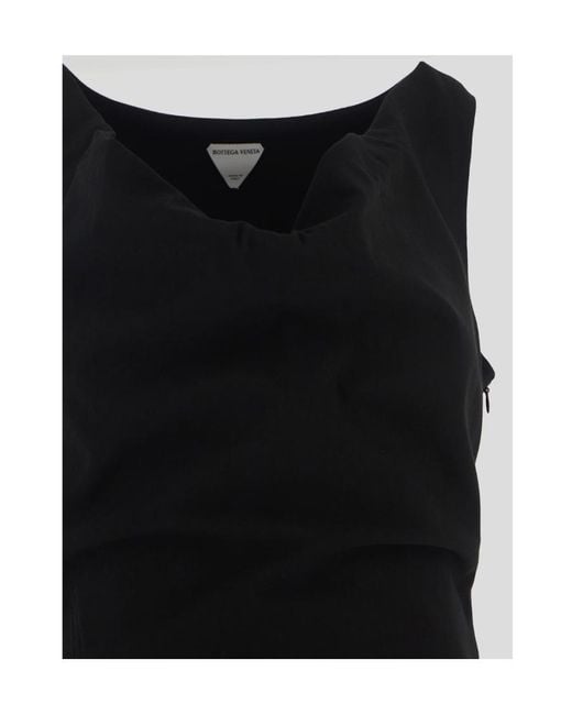 Bottega Veneta Black Asymmetrical Designed Midi Dress