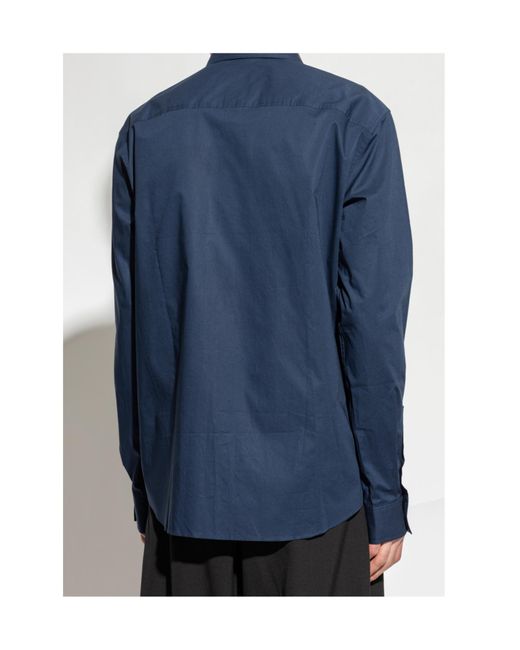 Versace Jeans Blue Couture Logo Plaque Long-Sleeved Shirt for men