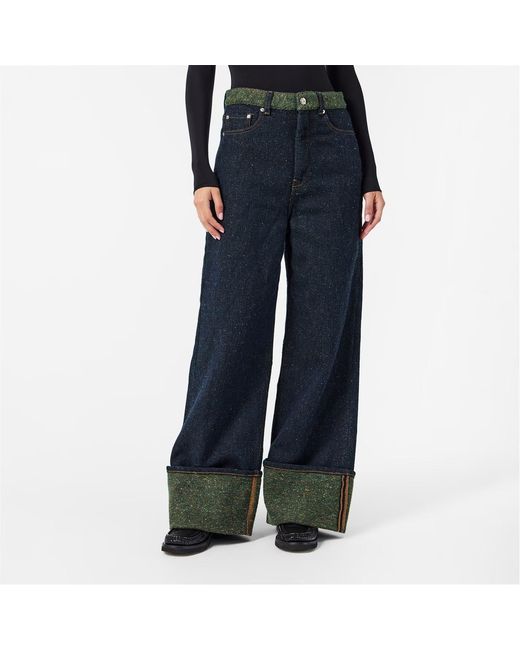 Ganni Blue Wide-Leg Jeans