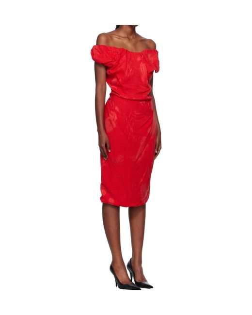 Vivienne Westwood Red Ginnie Amber Midi Dress