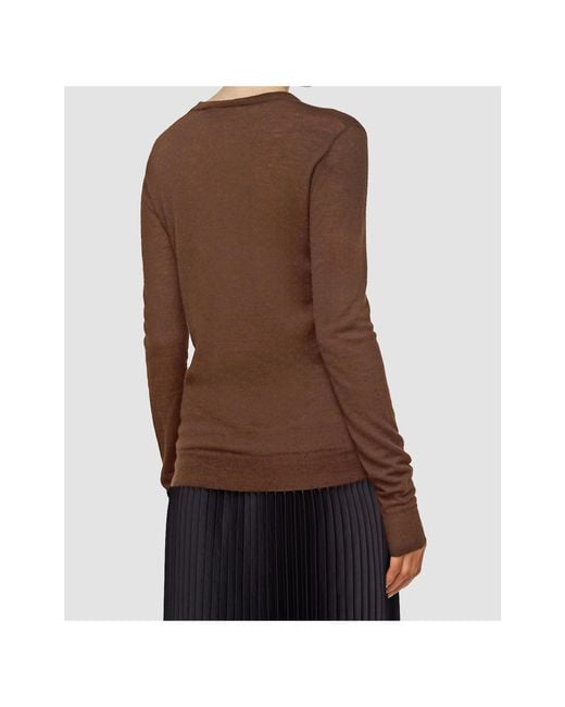 Joseph Brown Round-Neck Sweater