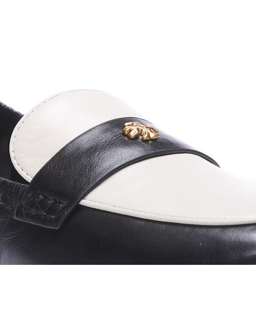 Tory Burch Blue Logo Plaque Color-Block Loafers