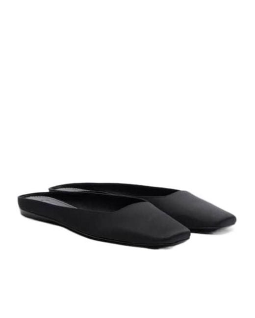 Staud Black Otto Satin Mules