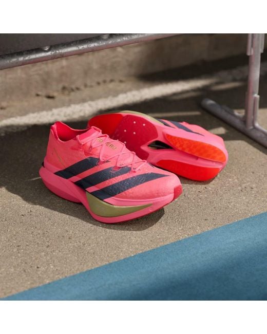 Adidas Pink Adizero Prime X3 Strung Shoes for men