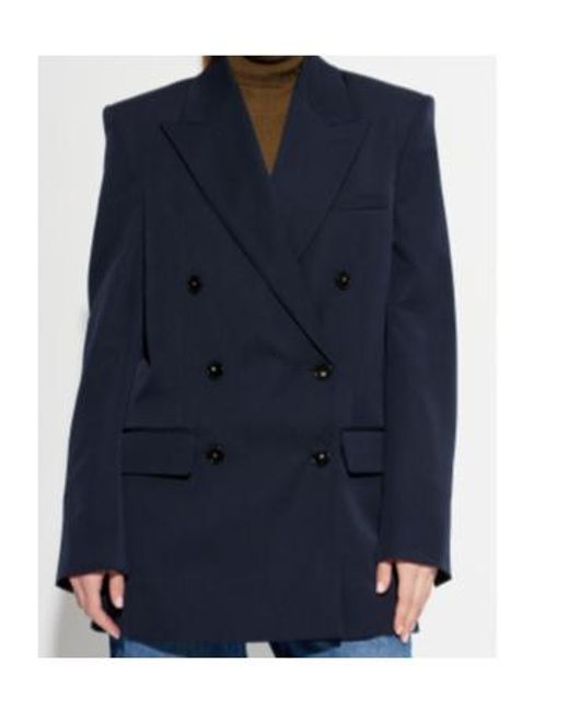 Stella McCartney Blue Oversized Double-Breasted Blazer