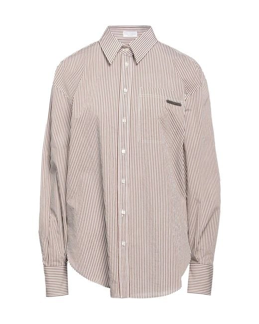 Brunello Cucinelli Gray Patterned Shirts Blouses