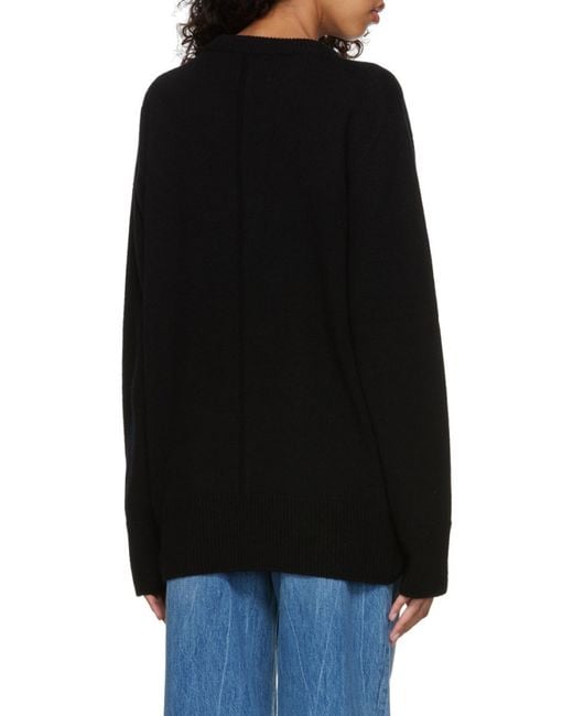 The Row Black Crewneck Knit Sweater