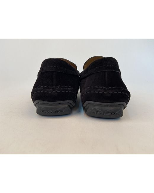 Giorgio Armani Black Buckle Business Casual Shoes for men
