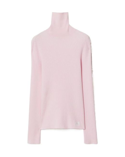 Burberry Pink Turtleneck Knitted Jumper