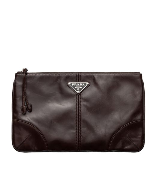 Prada Black Zipper Clutch for men