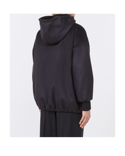 Max Mara Blue Studio Derris Drawstring Long-Sleeved Coat
