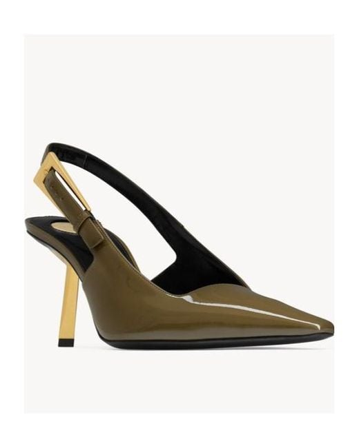 Saint Laurent Metallic Lee Slingback Pumps