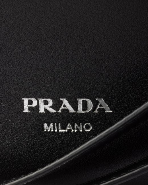 Prada Black Fold Large Leather Shoulder Bag