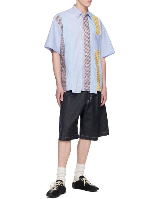 Comme des Garçons Blue Comme Des Garçons Homme Patchwork Shirt for men