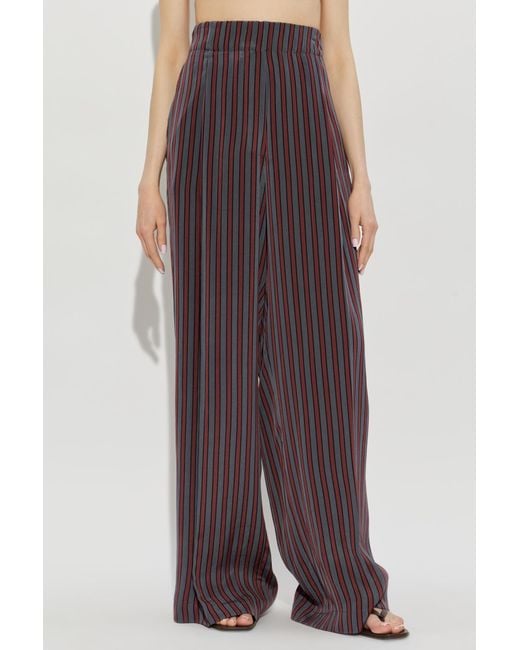 Dries Van Noten Purple Striped Casual Pants