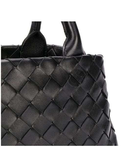 Bottega Veneta Black Intricciato Woven Shoulder Bag for men