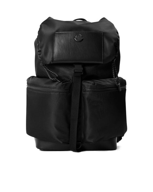 Moncler Black Drawstring Backpack for men