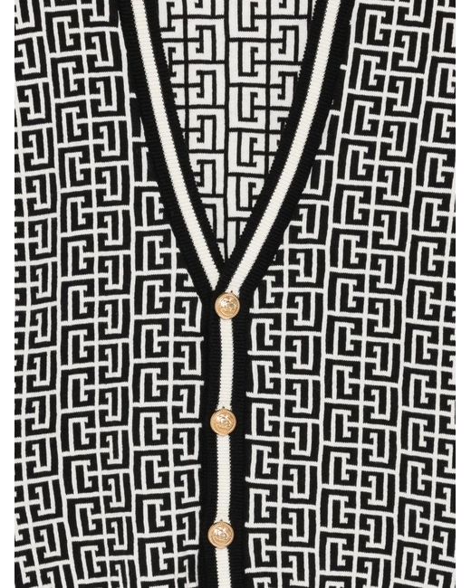 Balmain Black Patterned Button Cardigan