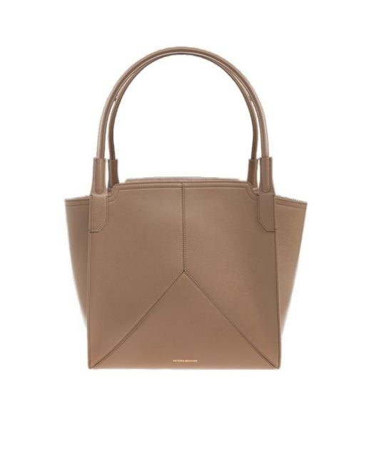 Victoria Beckham Brown Victoria Panelled Leather Tote Bag