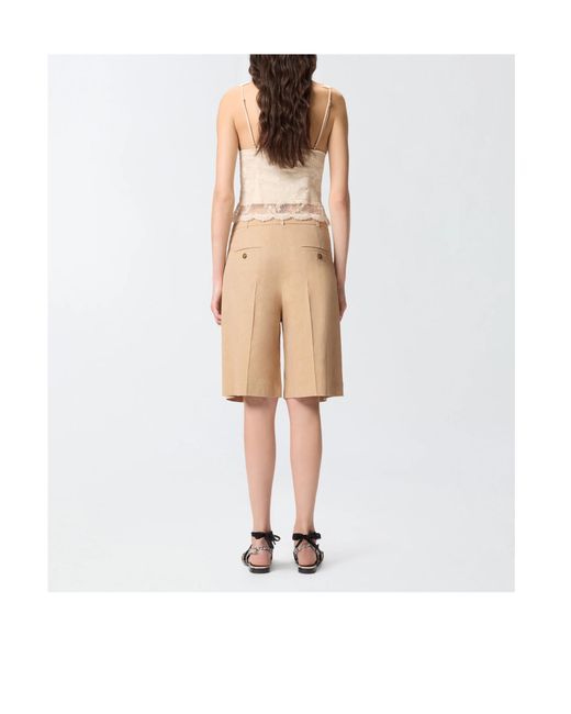 Pinko Natural Bryana Tailored Bermuda Shorts