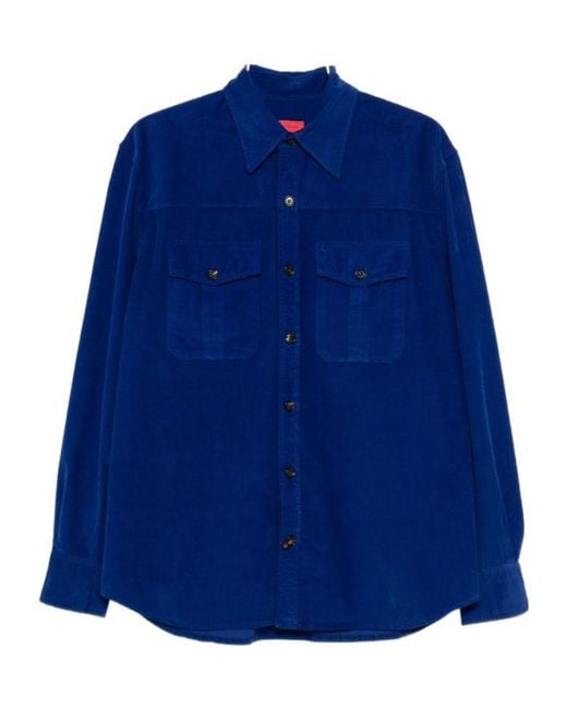 Isaia Blue Long-Sleeved Shirt for men