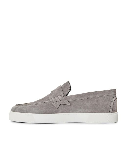 Christian Louboutin Gray Solid-Color Loafers for men