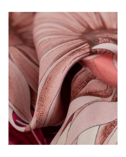 Ferragamo Pink Pattern Silk Scarf