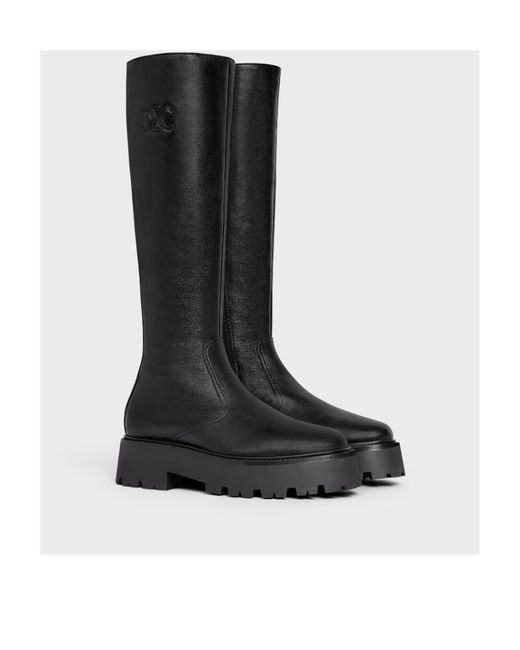Céline Black Bulky Zipped Boot With Triomphe