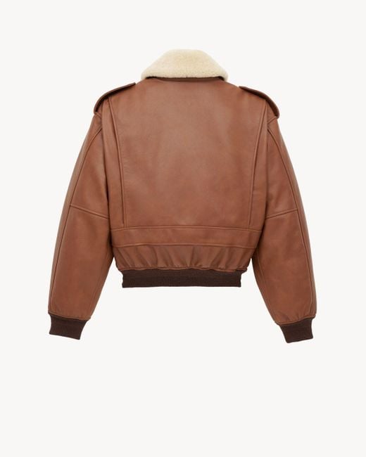 Saint Laurent Brown Bomber Jacket