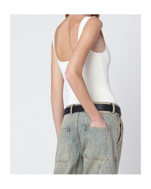 Entire studios White Square Neck Knit Top