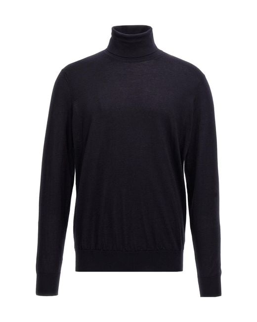 Zegna Blue Roll-Neck Knit Jumper for men